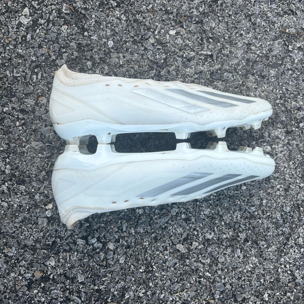 White and Gray Adidas Soccer Cleats - Picture 3 of 5